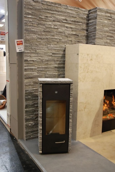 küchen design Kamin Naturstein Verblender